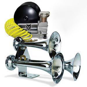 TXTC 12 V/24 V Zughörner-Kit 125 DB Air Horn Trompetenlautsprecher Chrom- Zink-Dual-E-Horn-Trompete, Tobender Sound Der Autotrompete (Color : Set B,  Size : 24V): : Auto & Motorrad